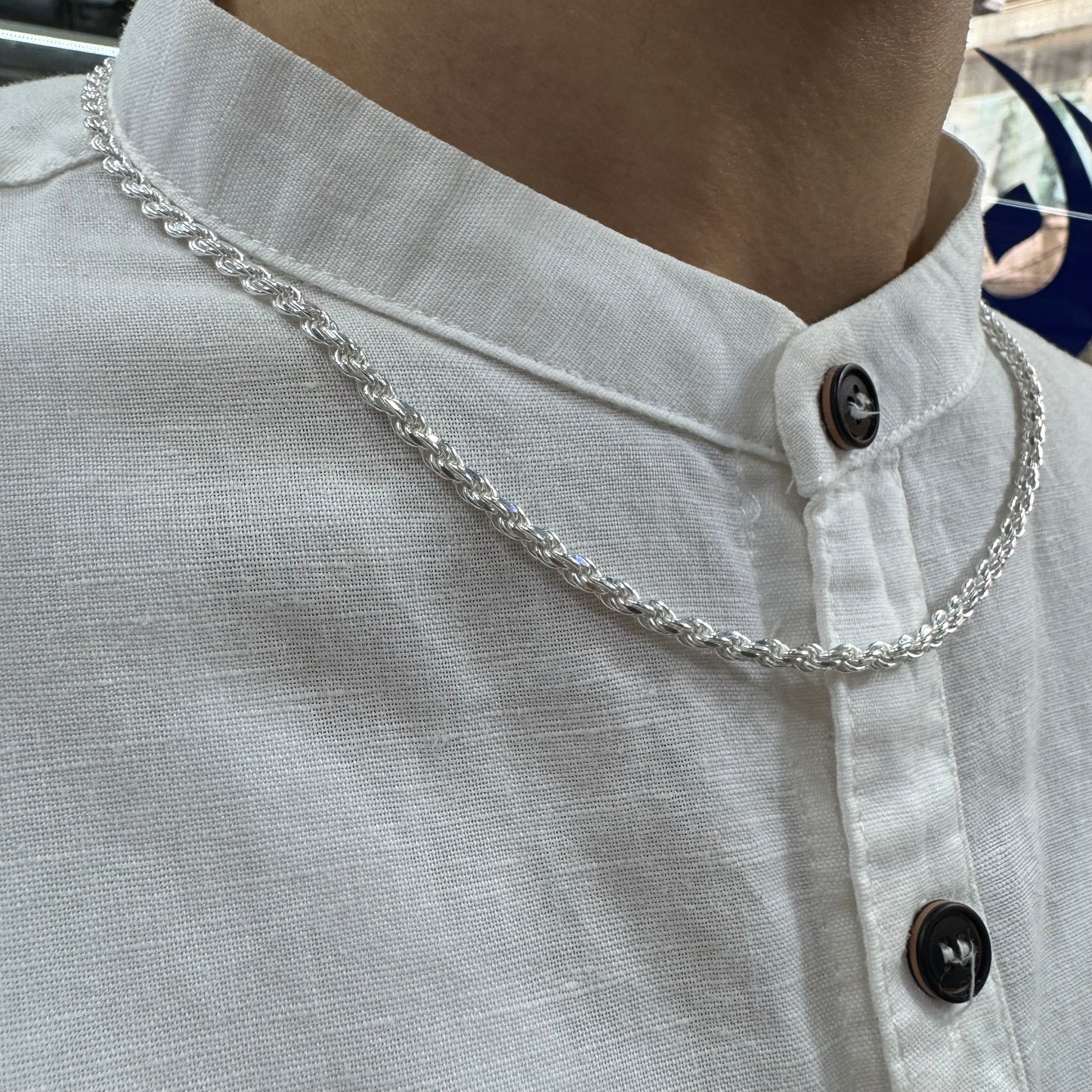 Twisted Rope Silver925 Necklace 0.4cm