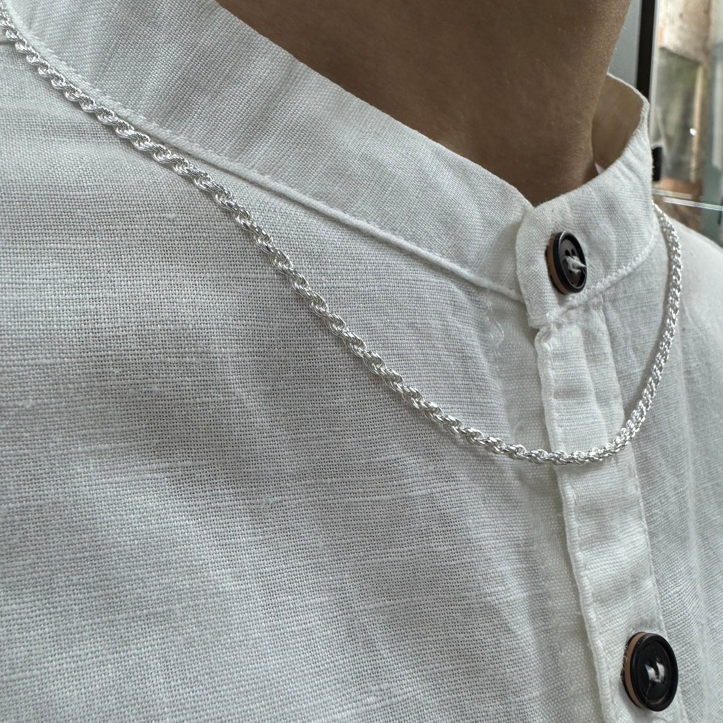 Twisted Rope Silver925 Necklace 0.2cm