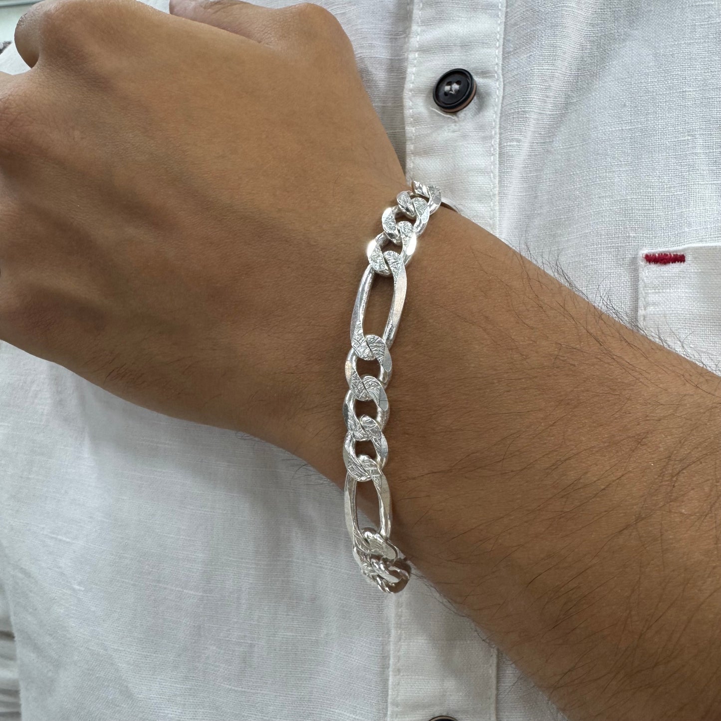 Figaro Chain - 925 Sterling Silver Bracelet