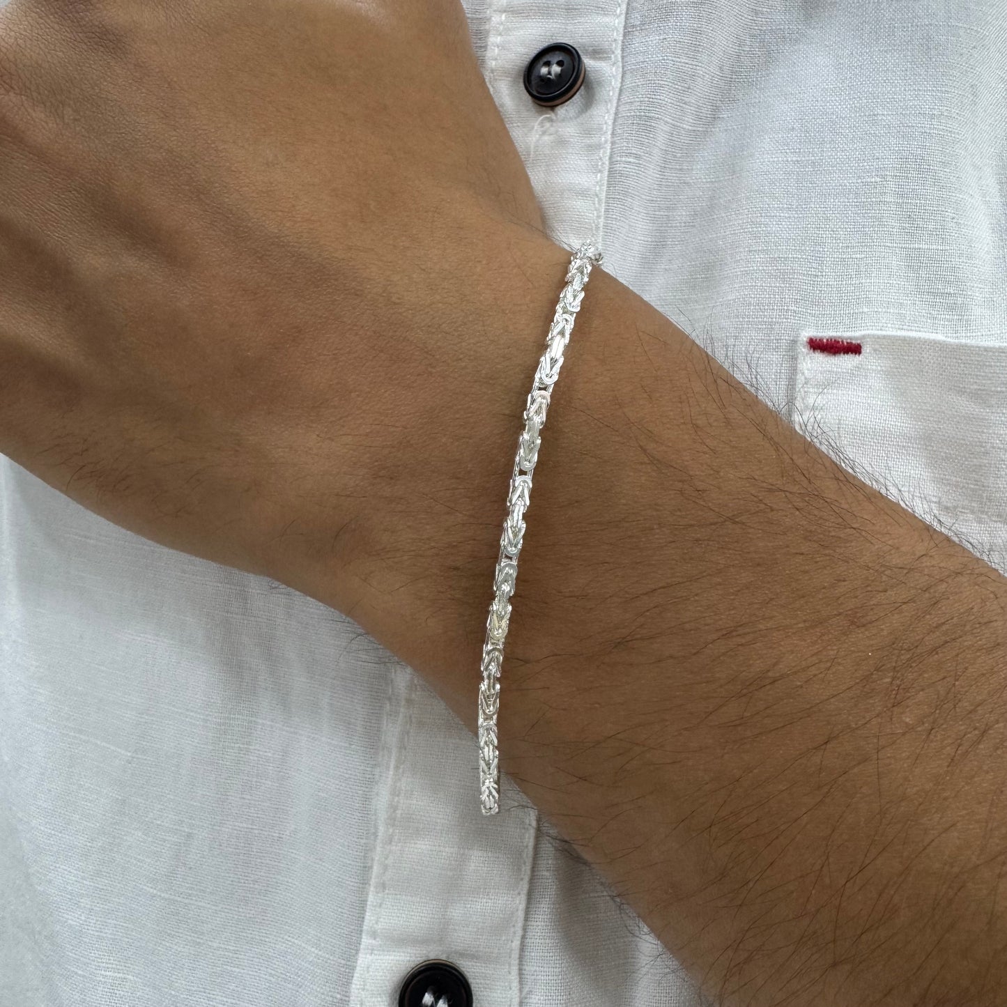 Byzantine Chain - 925 Sterling Silver Bracelet