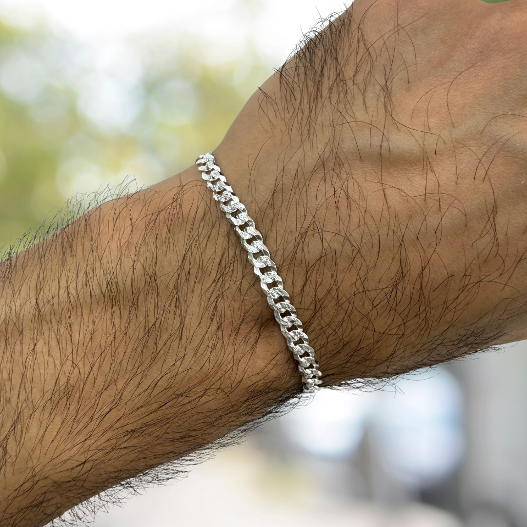 Curb Cuban Chain - 925 Sterling Silver Bracelet
