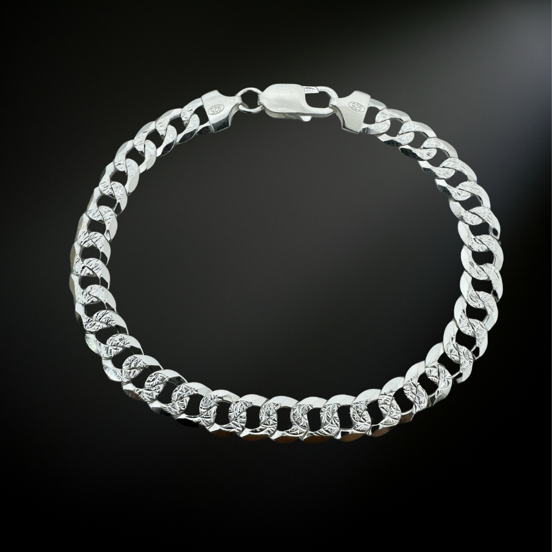 Curb Cuban Flat chain Bracelet 0.8cm