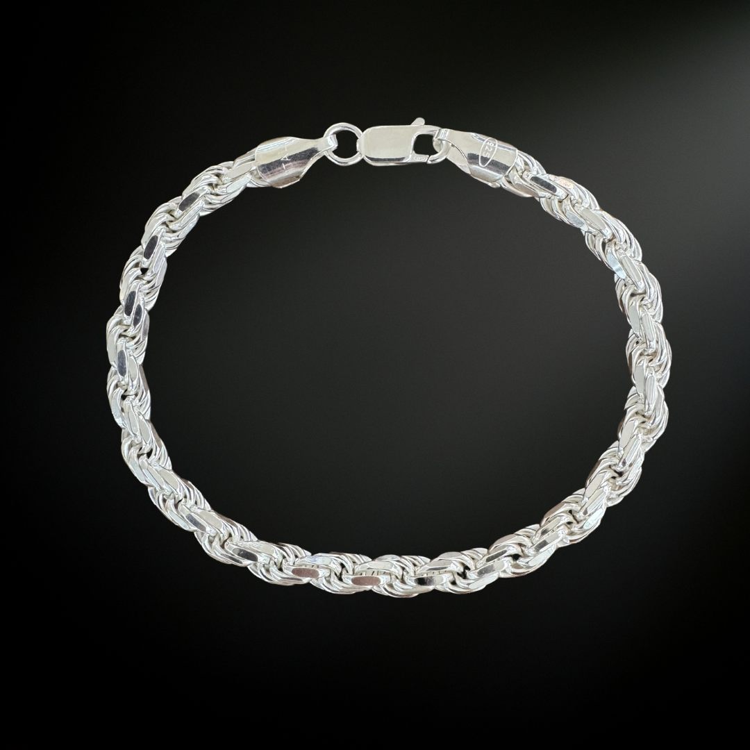 Twisted Rope Silver925 Bracelet 0.6cm