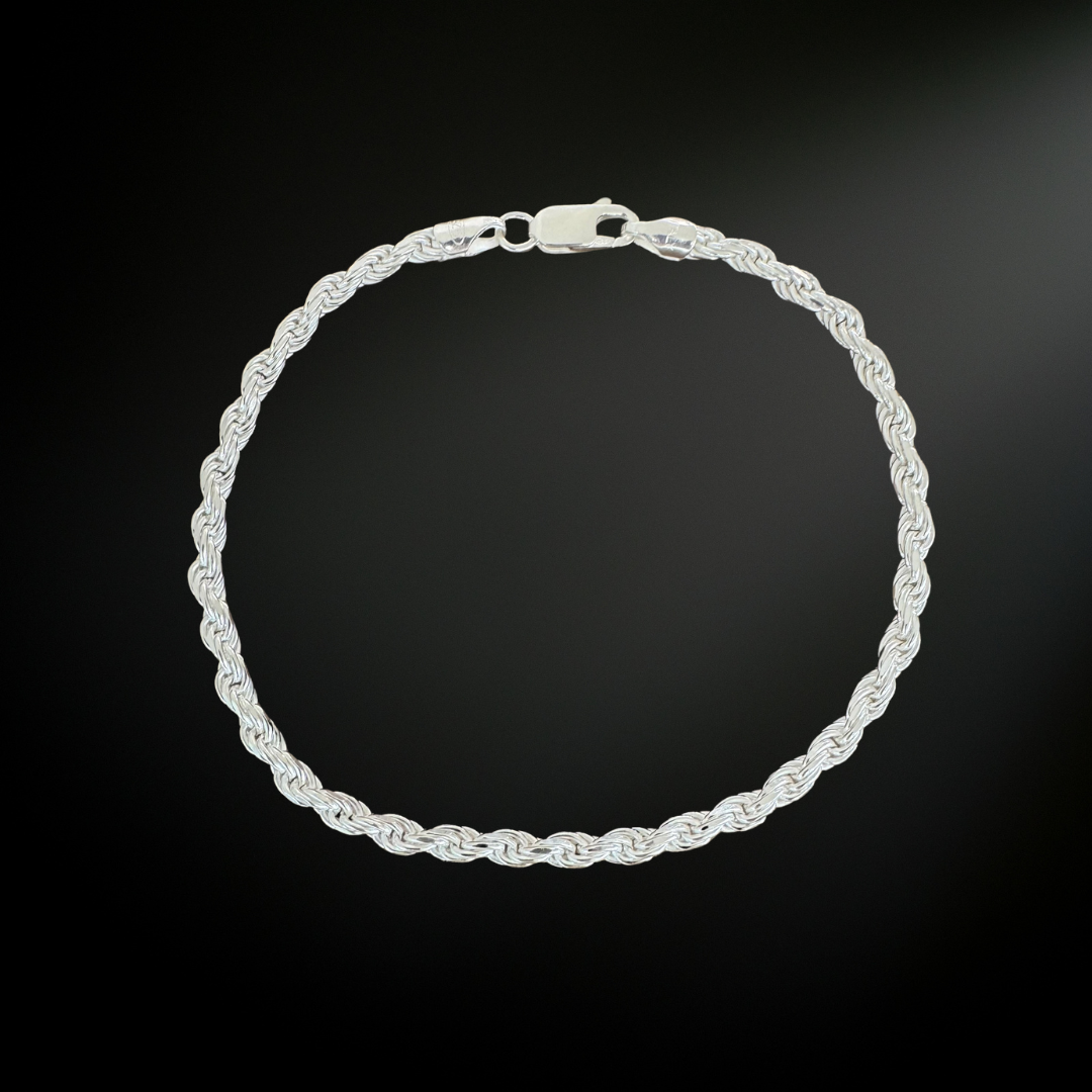 Twisted Rope Silver925 Bracelet 0.4cm