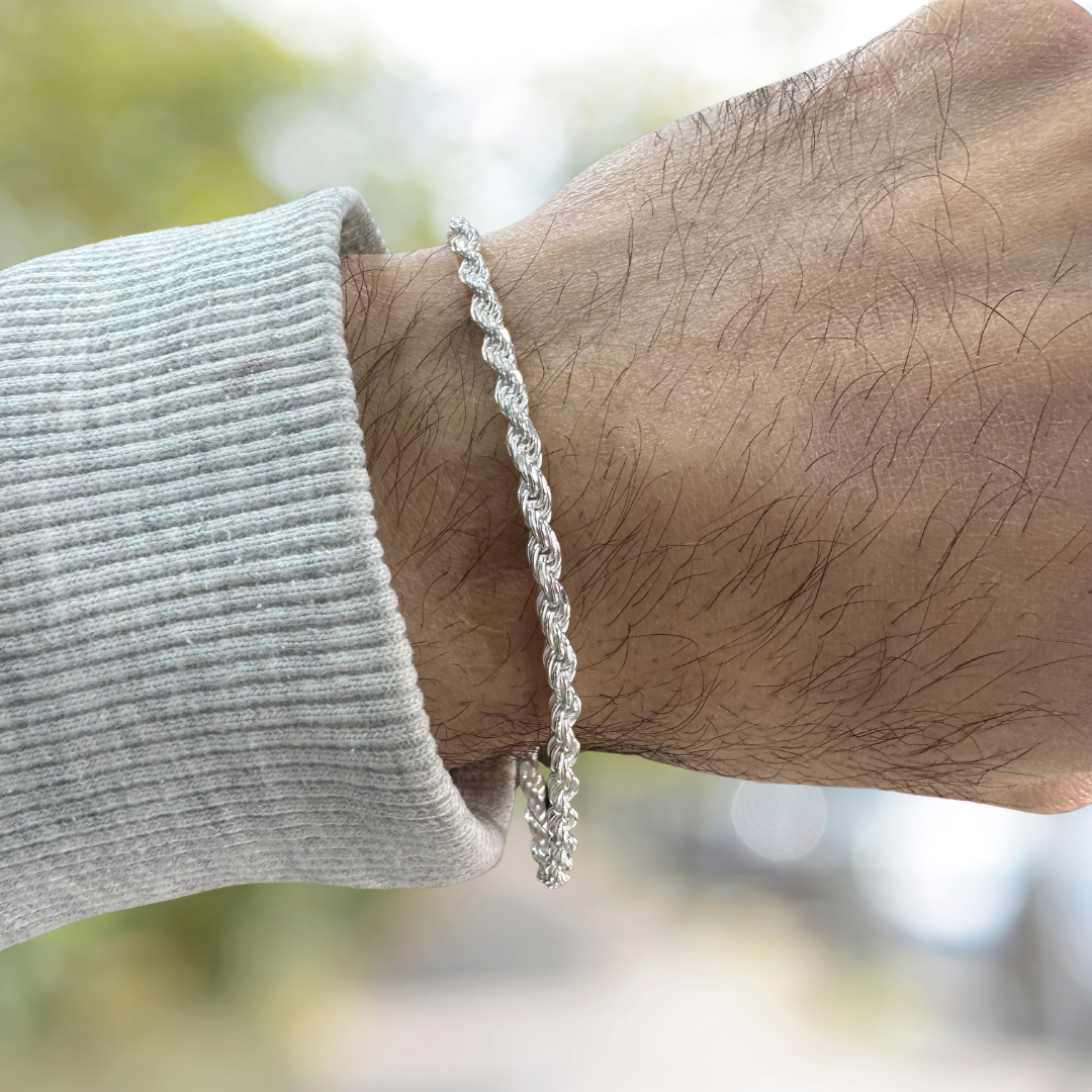 Twisted Rope Silver925 Bracelet 0.4cm