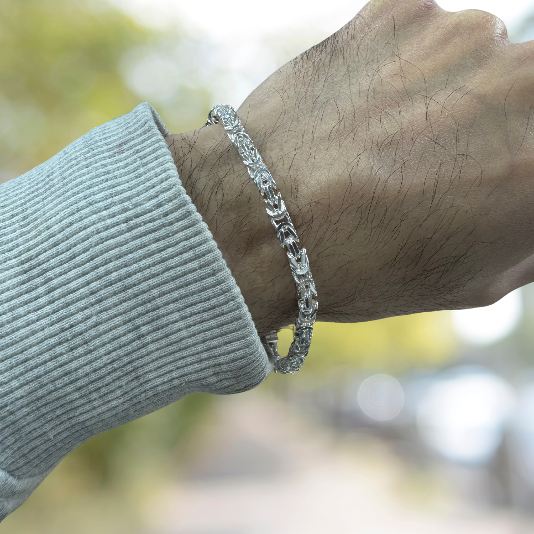 Byzantine Chain - 925 Sterling Silver Bracelet