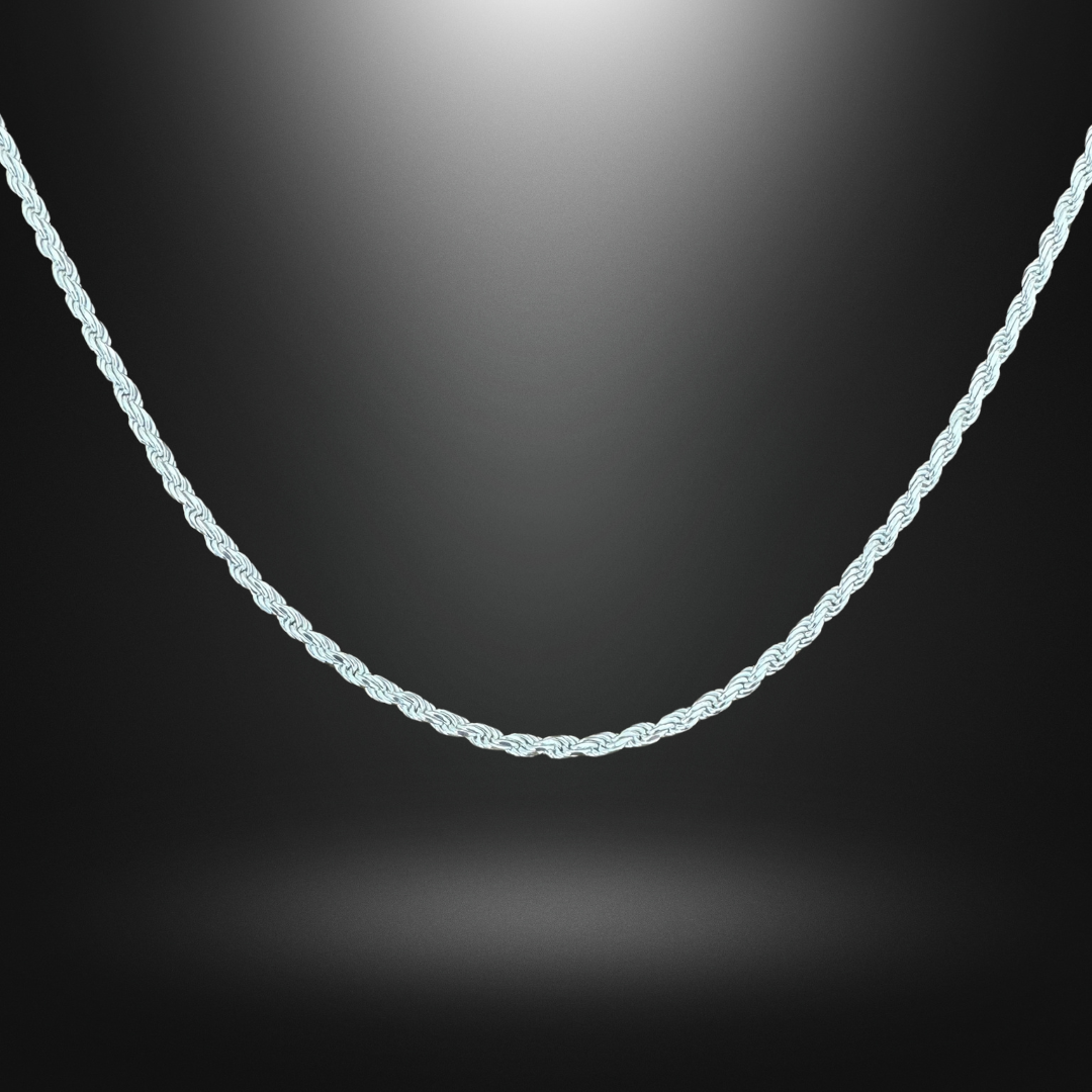 Twisted Rope Silver925 Necklace 0.3cm