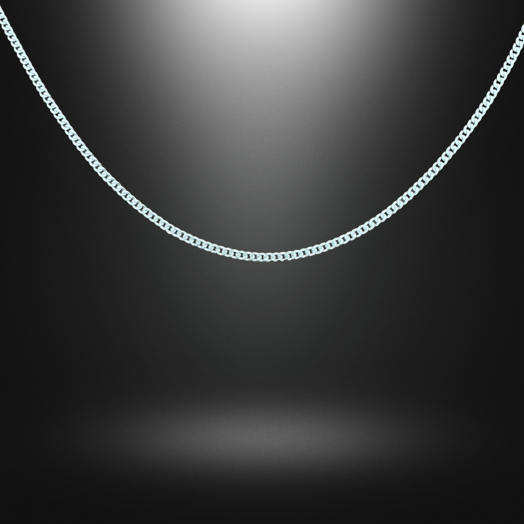Curb Cuban Chain Silver925 Necklace 0.25cm
