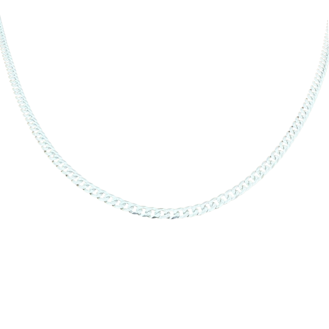 Curb Cuban Chain Silver925 Necklace 0.4cm