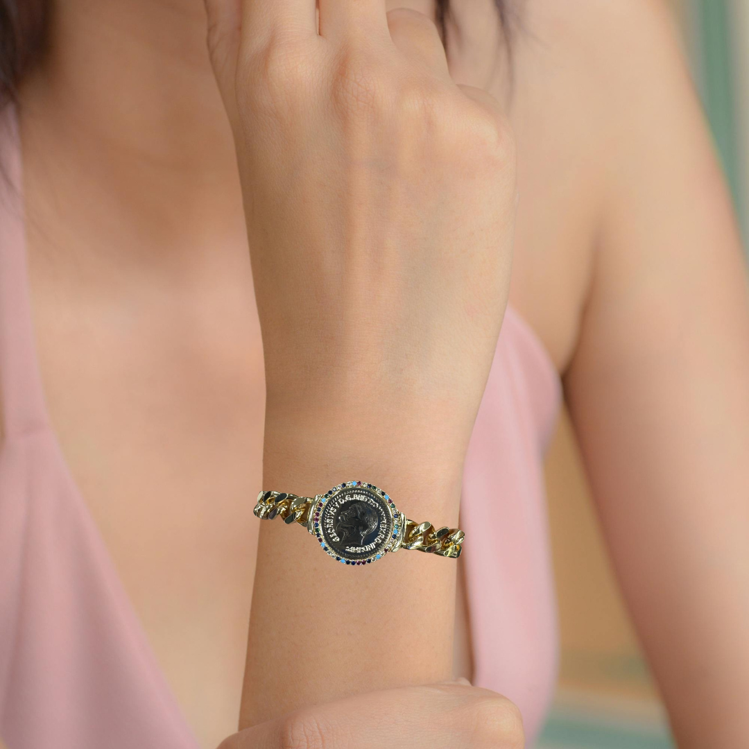 Coin Cubic Bracelet
