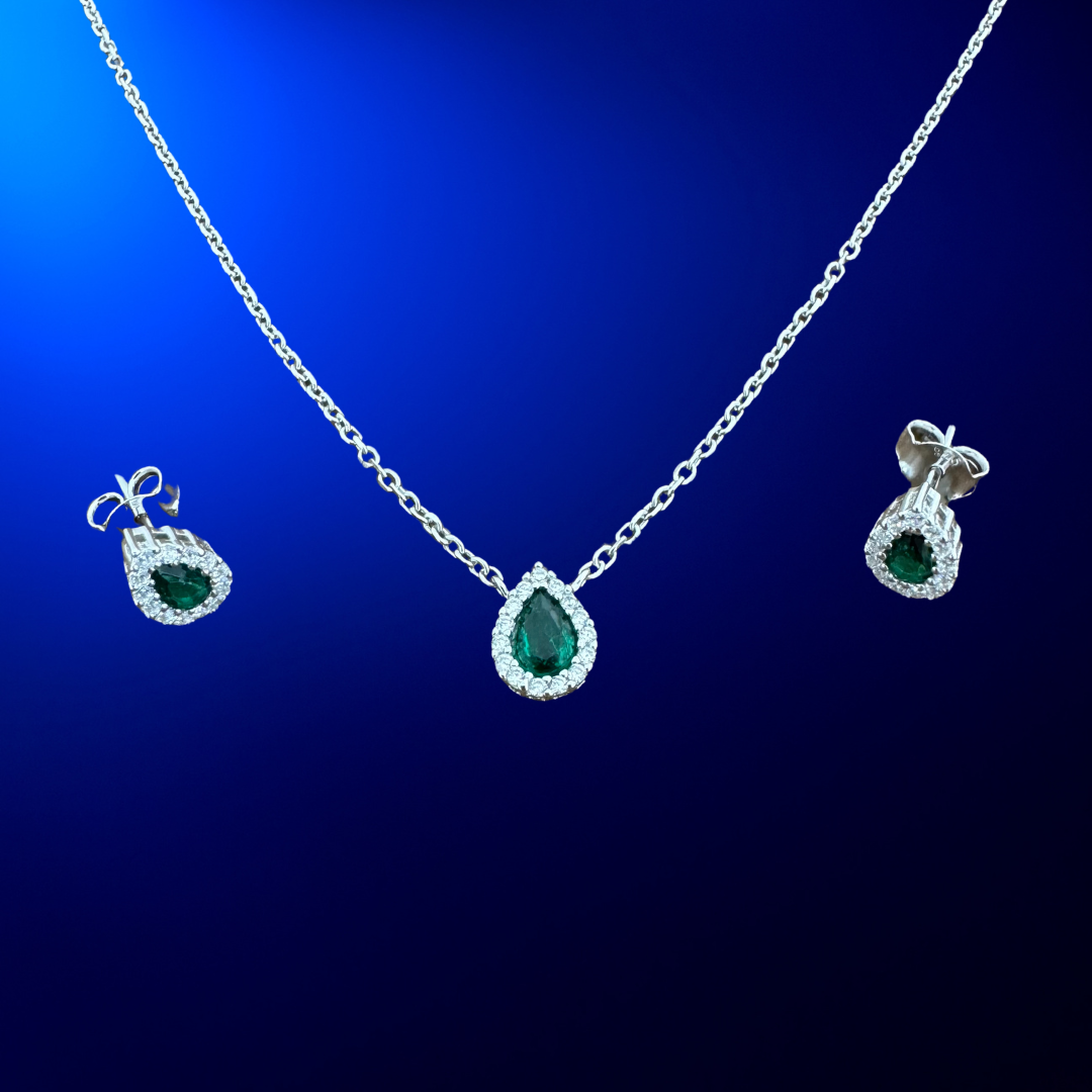 Drop Cubic Silver925 Set