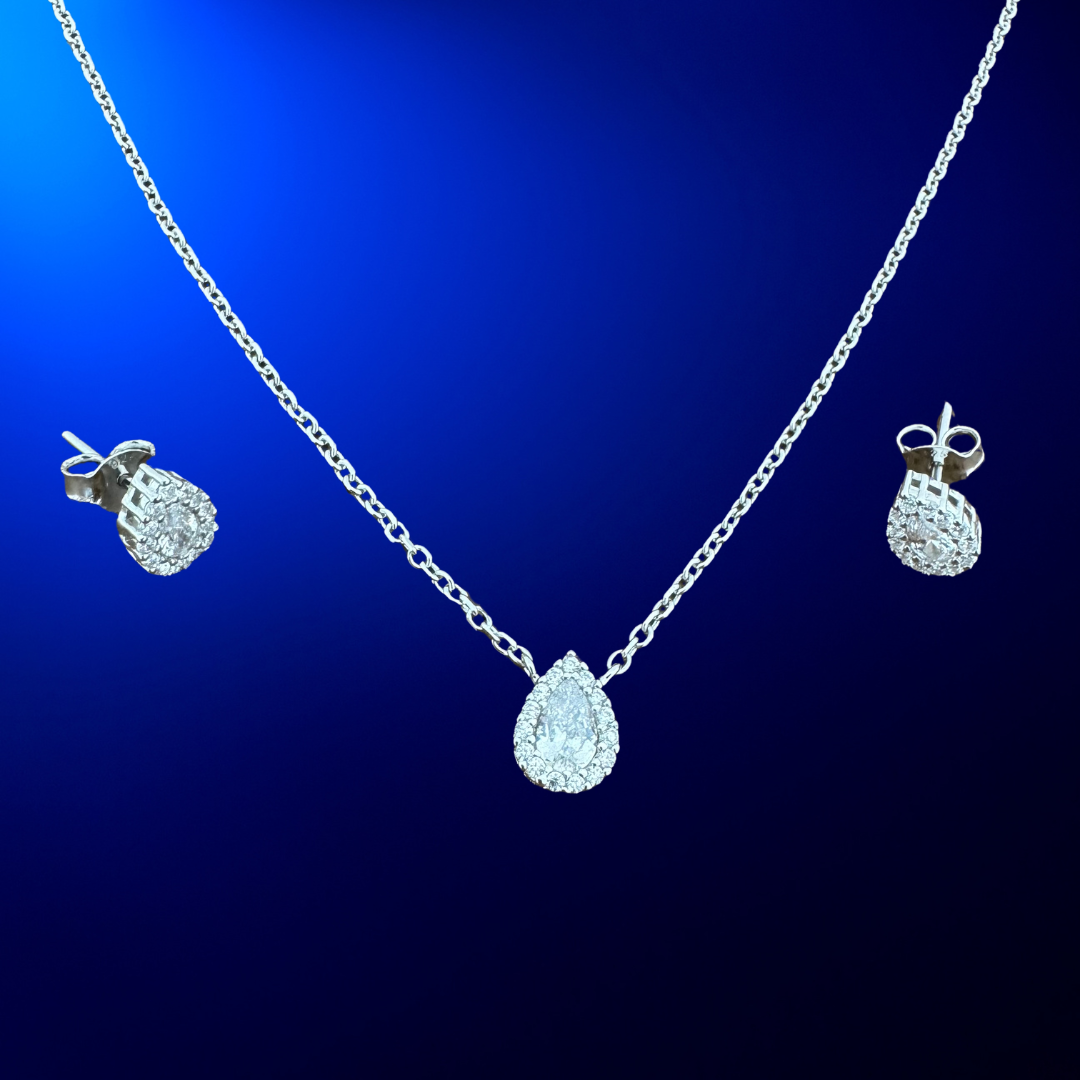 Drop Cubic Silver925 Set