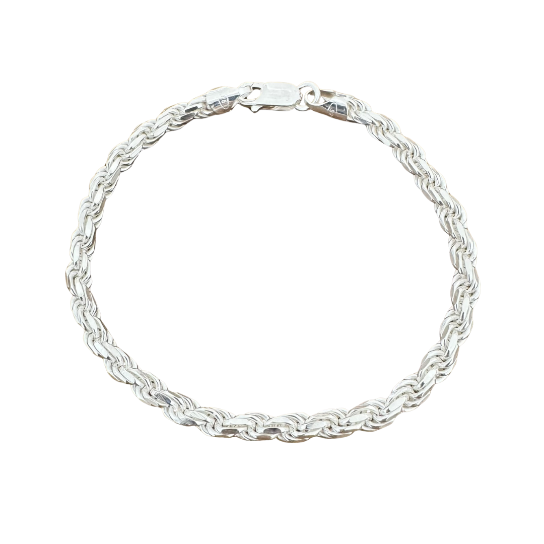 Twisted Rope Silver925 Bracelet 0.4 cm
