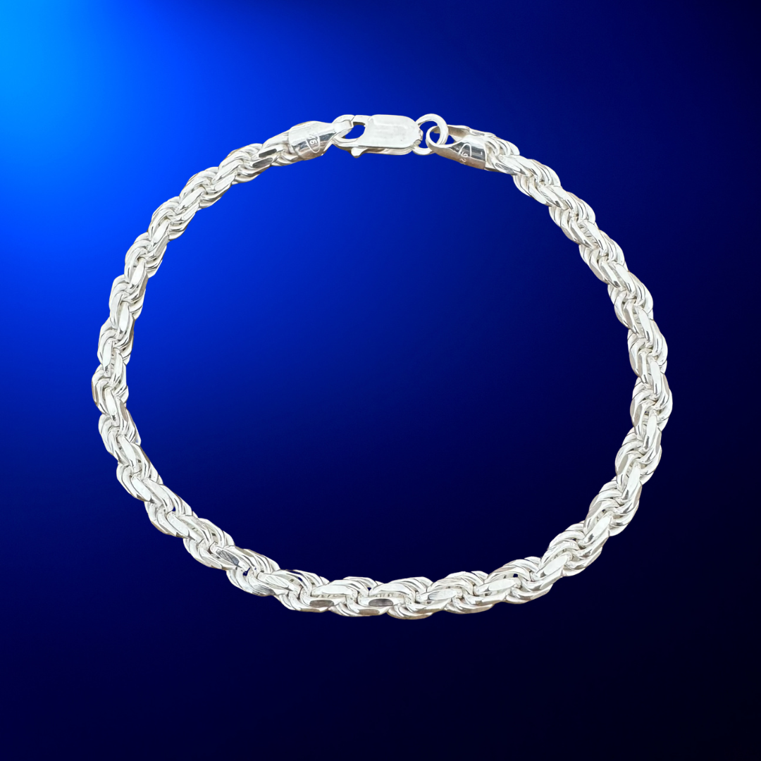 Twisted Rope Silver925 Bracelet 0.4 cm