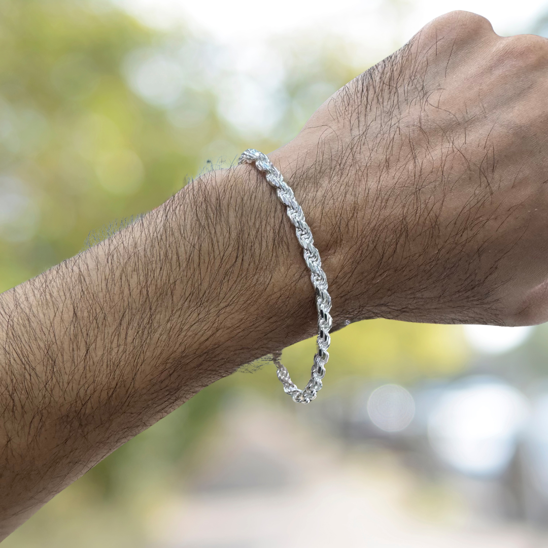 Twisted Rope Silver925 Bracelet 0.4 cm