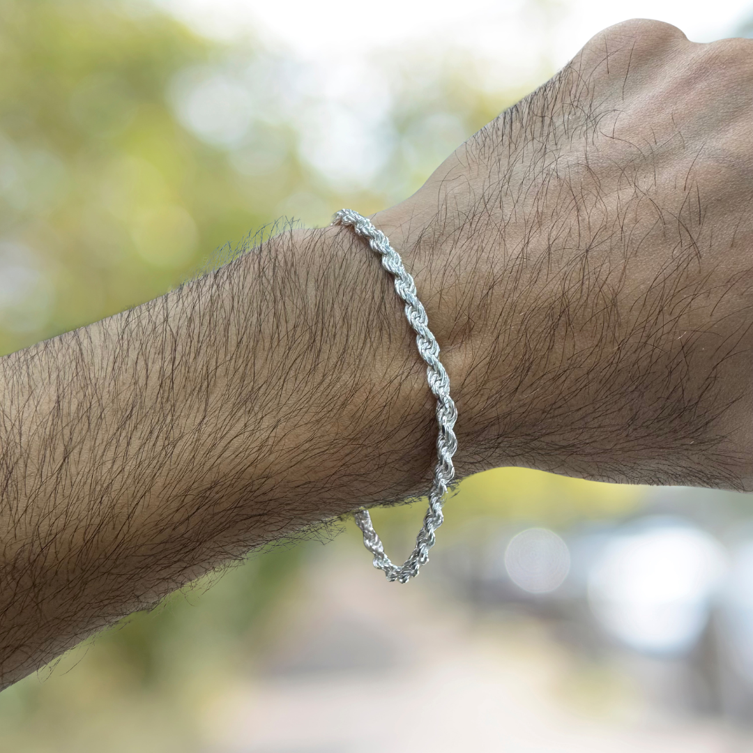 Twisted Rope Silver925 Bracelet 0.35 cm
