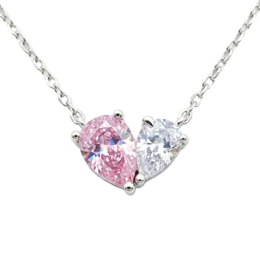 Twin Heart Gem Necklace