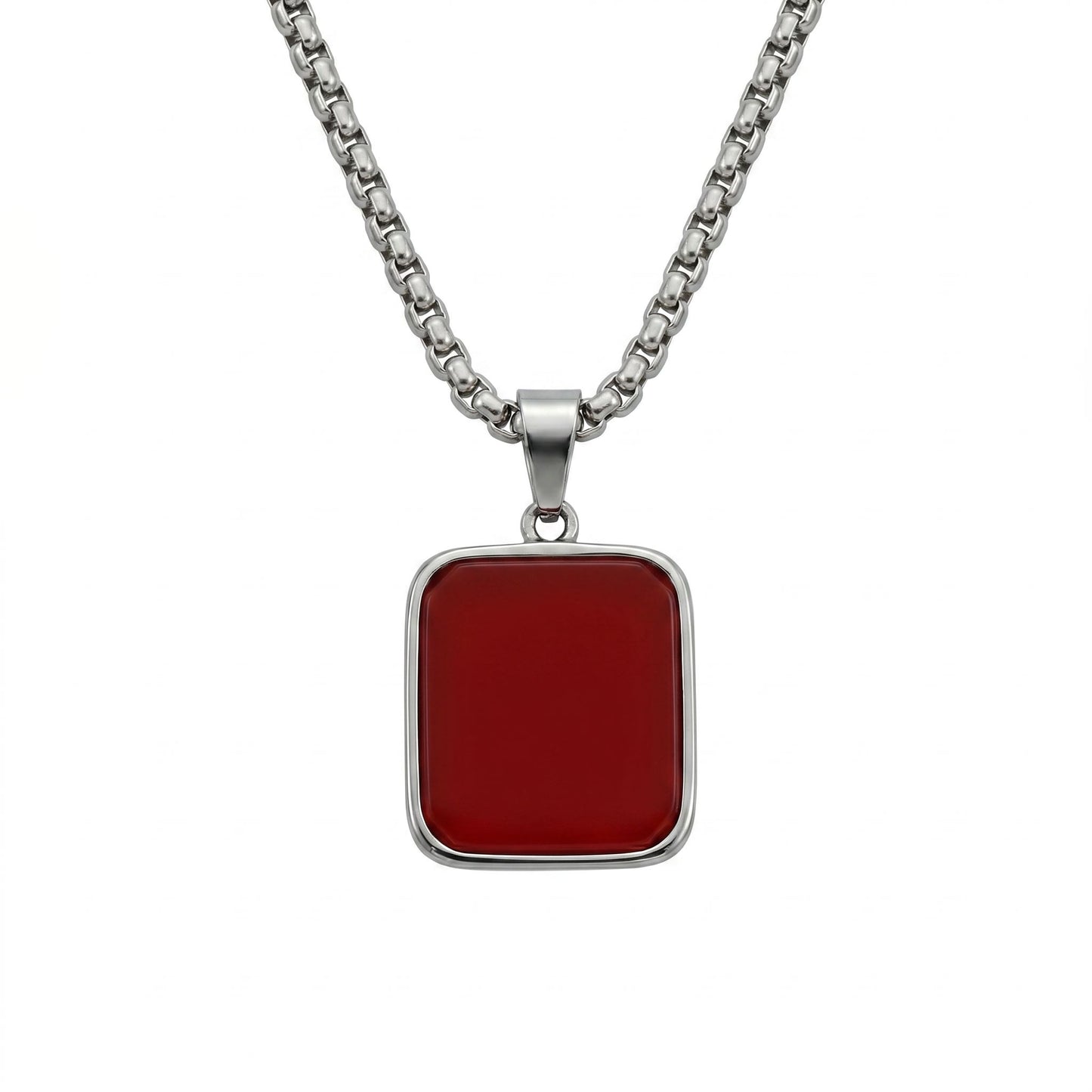 Red Stone Geometric Necklace