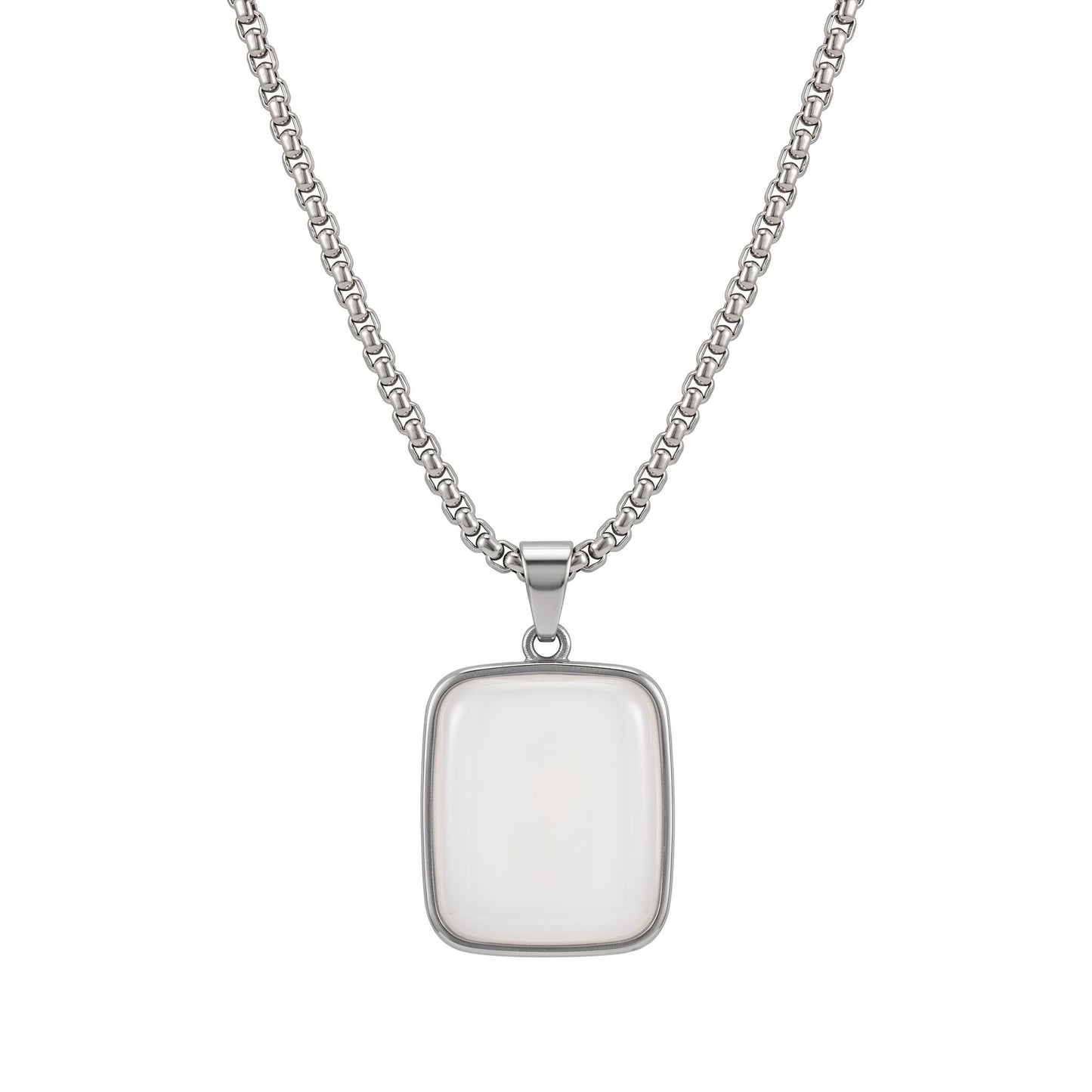 White Stone Geometric Necklace