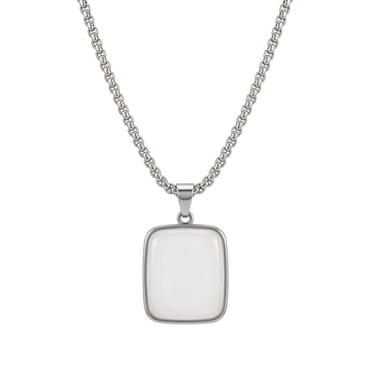 White Stone Geometric Necklace