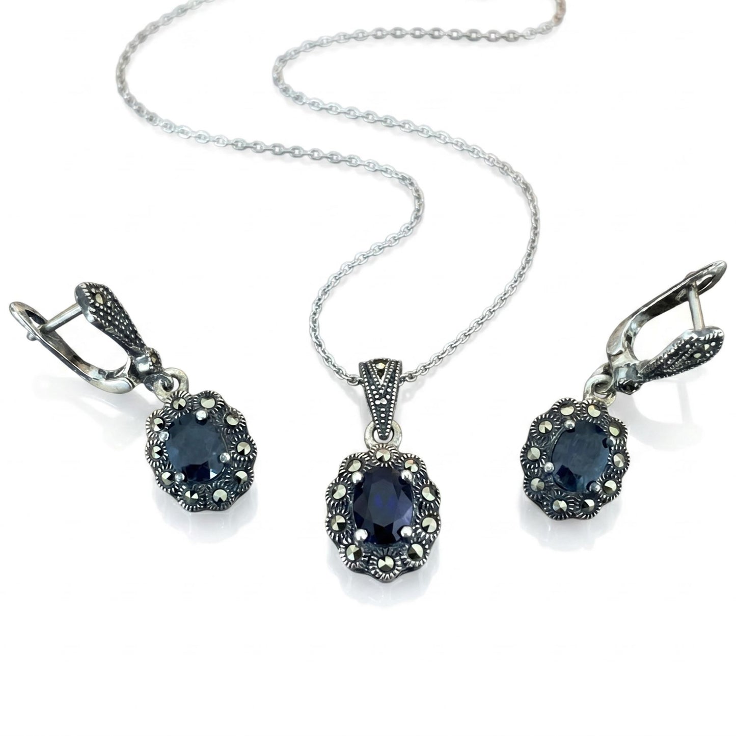 Dark Sapphire Antique Set