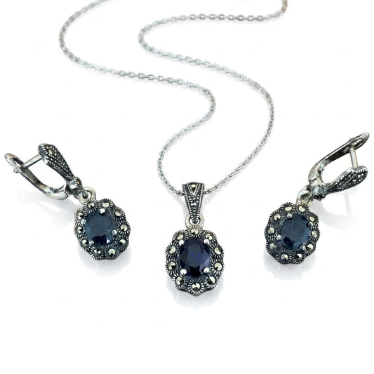 Dark Sapphire Antique Set
