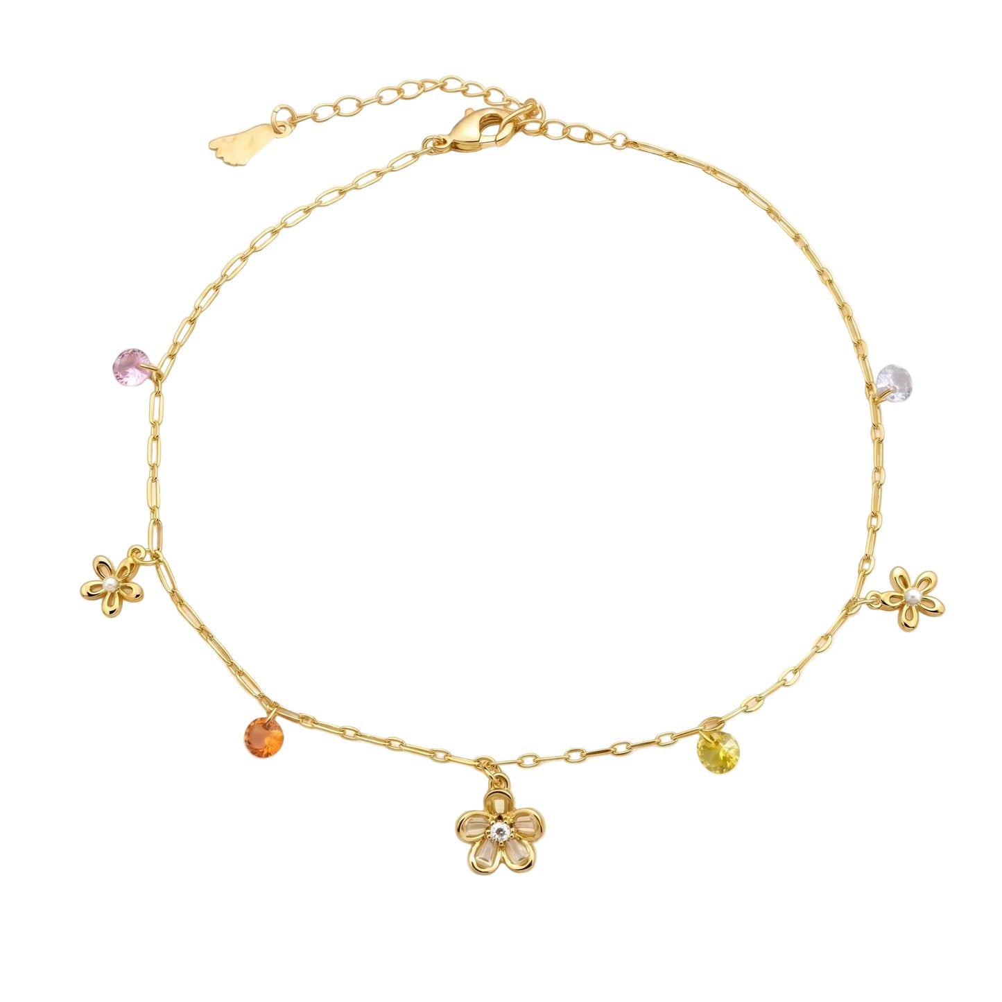 Bloom Gem Flower Anklet