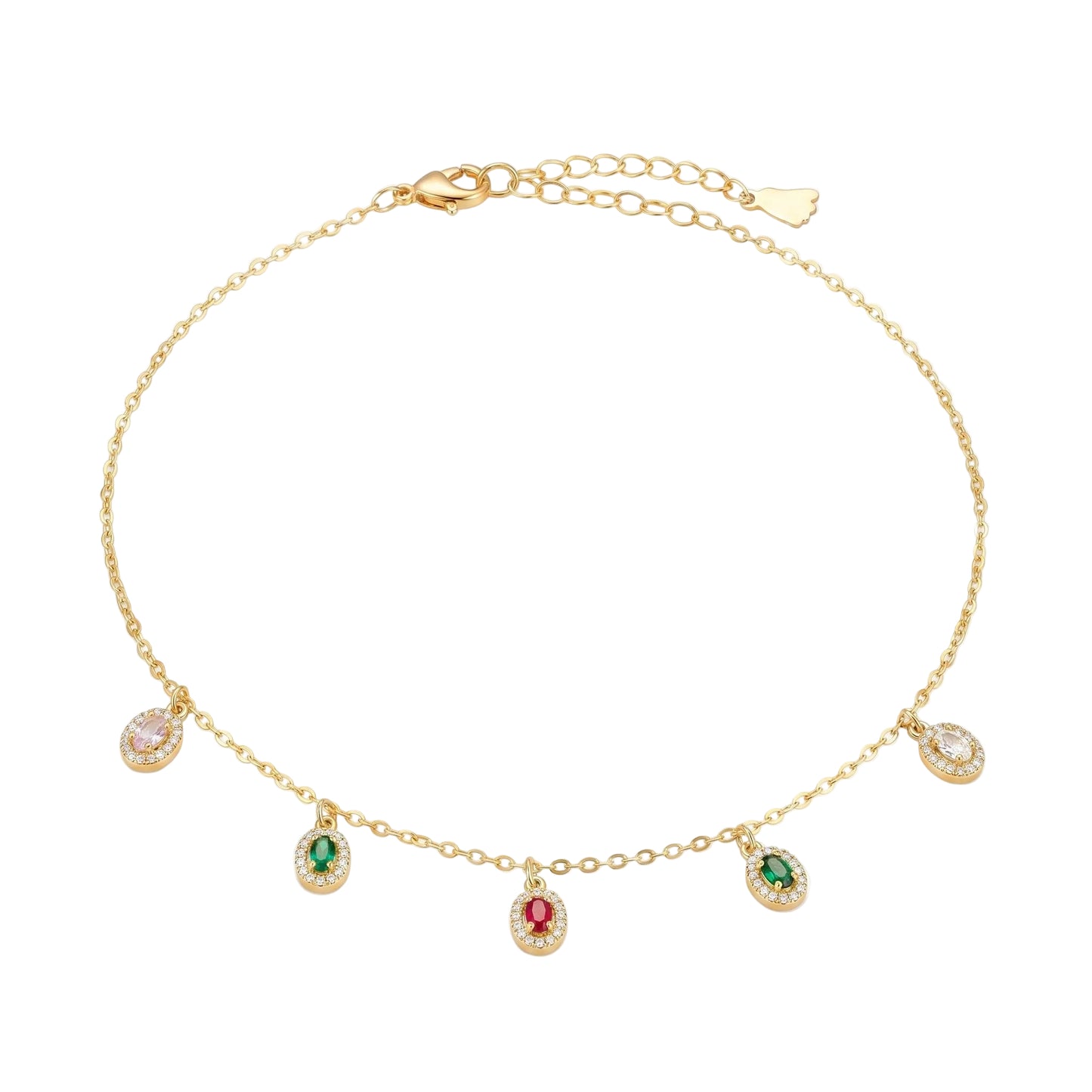 Regal Gem Charm Anklet