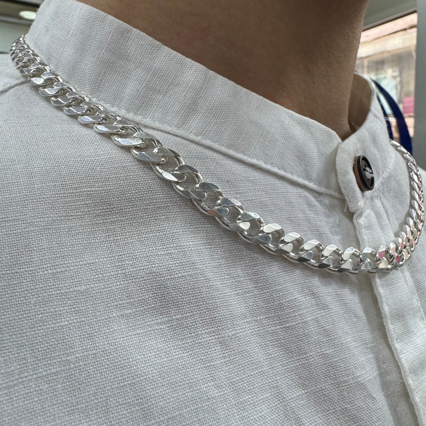 Curb Chain Silver925 Necklace 0.8cm