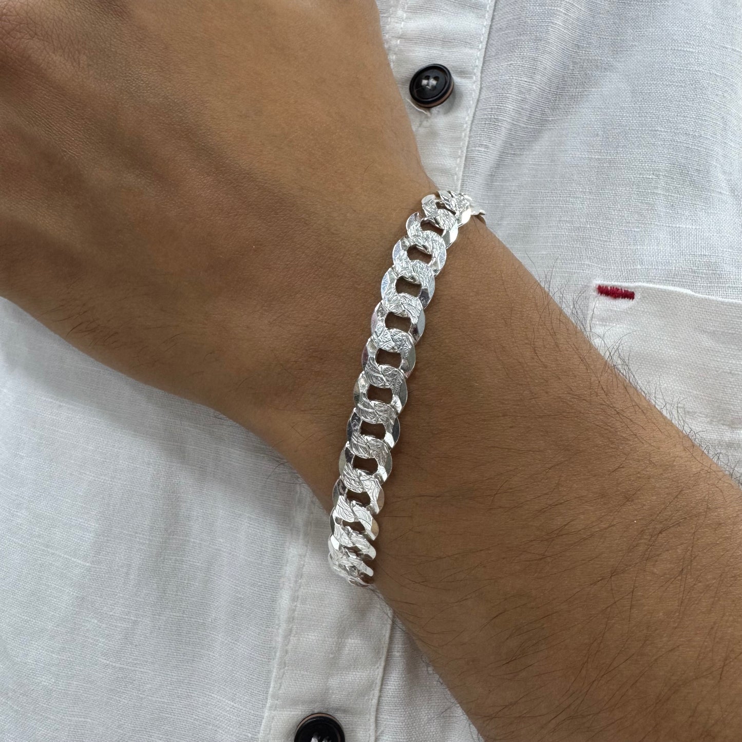 Curb Cuban Chain - 925 Sterling Silver Bracelet