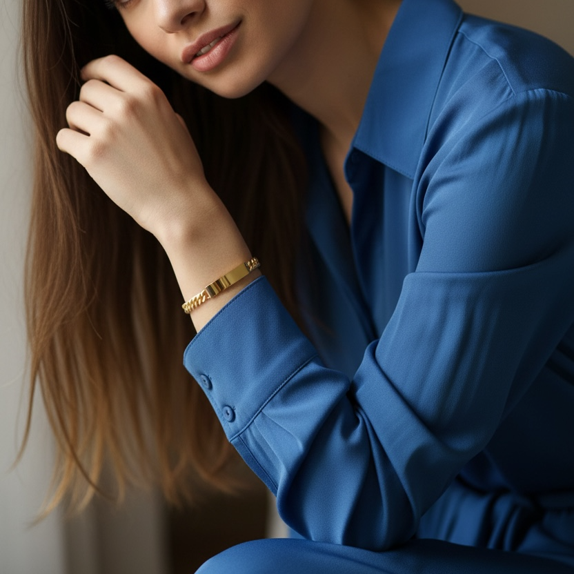 Engraving Curb Chain Bracelet