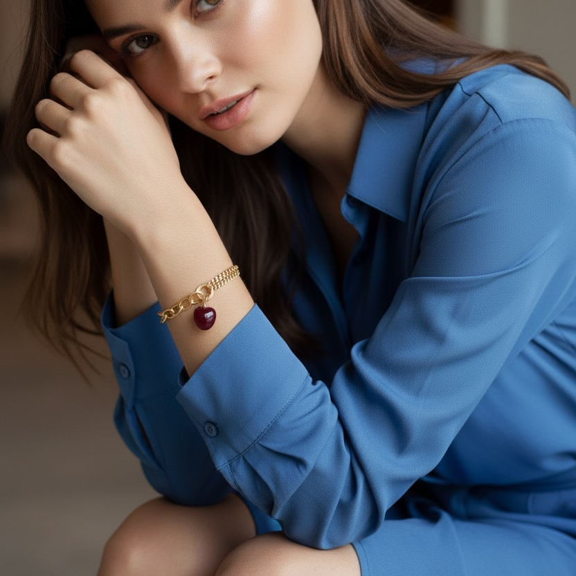 Ruby Cherry Bracelet