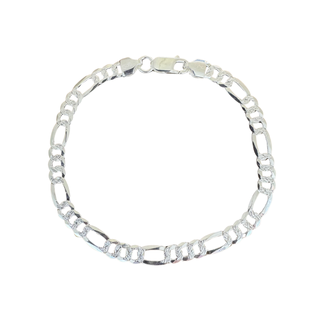 Figaro Flat Silver925 bracelet 0.7mm