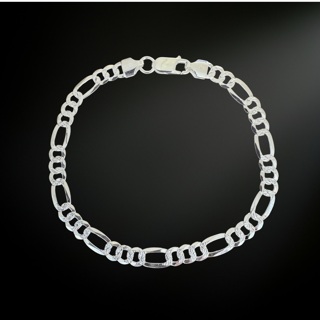 Figaro Flat Silver925 bracelet 0.7mm