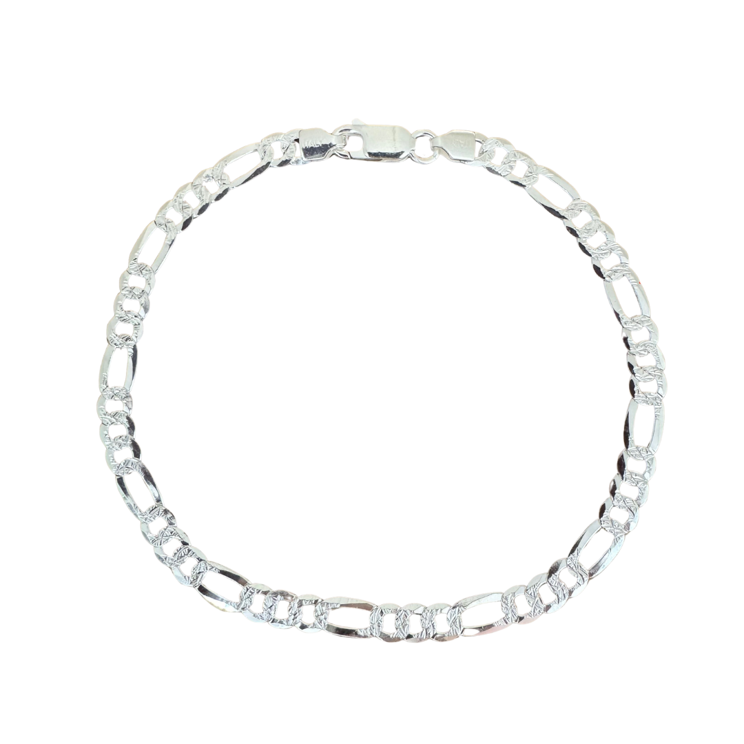 Figaro Flat Silver925 Bracelet 0.5cm