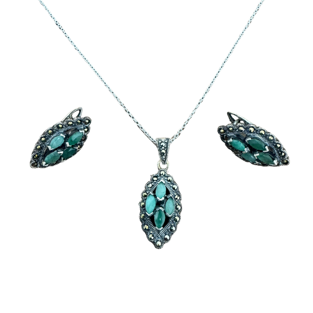 Emerald Silver925 Set