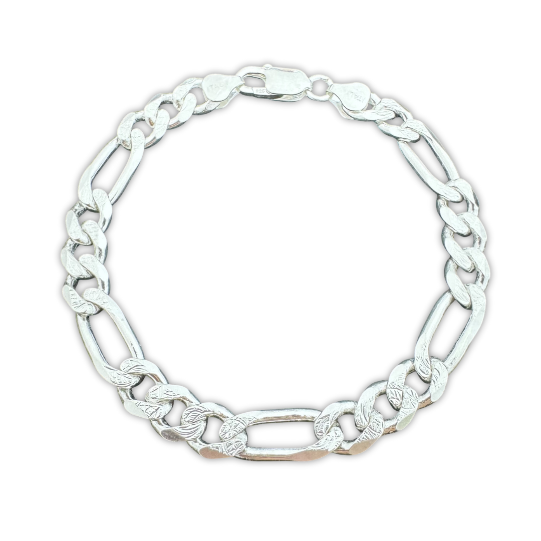 Figaro Chain - 925 Sterling Silver Bracelet