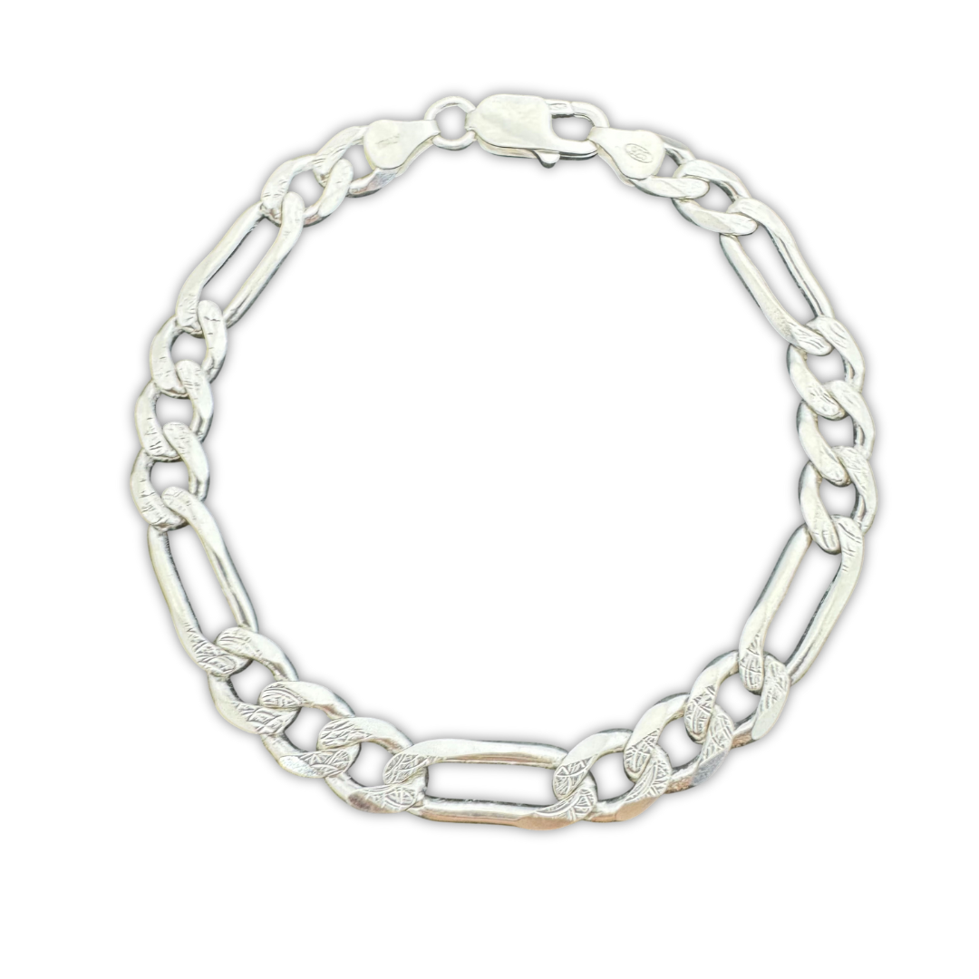 Figaro Chain - 925 Sterling Silver Bracelet
