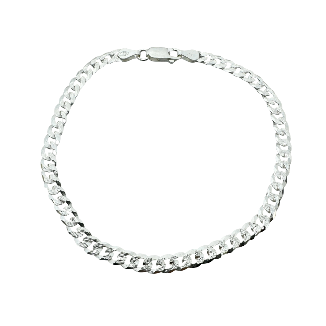 Curb Cuban Flat Chain Bracelet 0.5cm