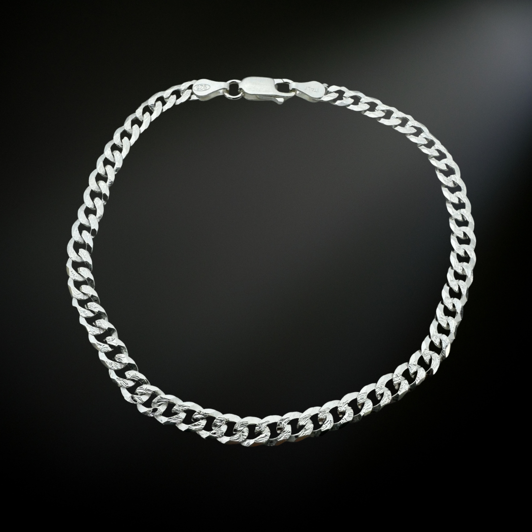 Curb Cuban Flat Chain Bracelet 0.5cm