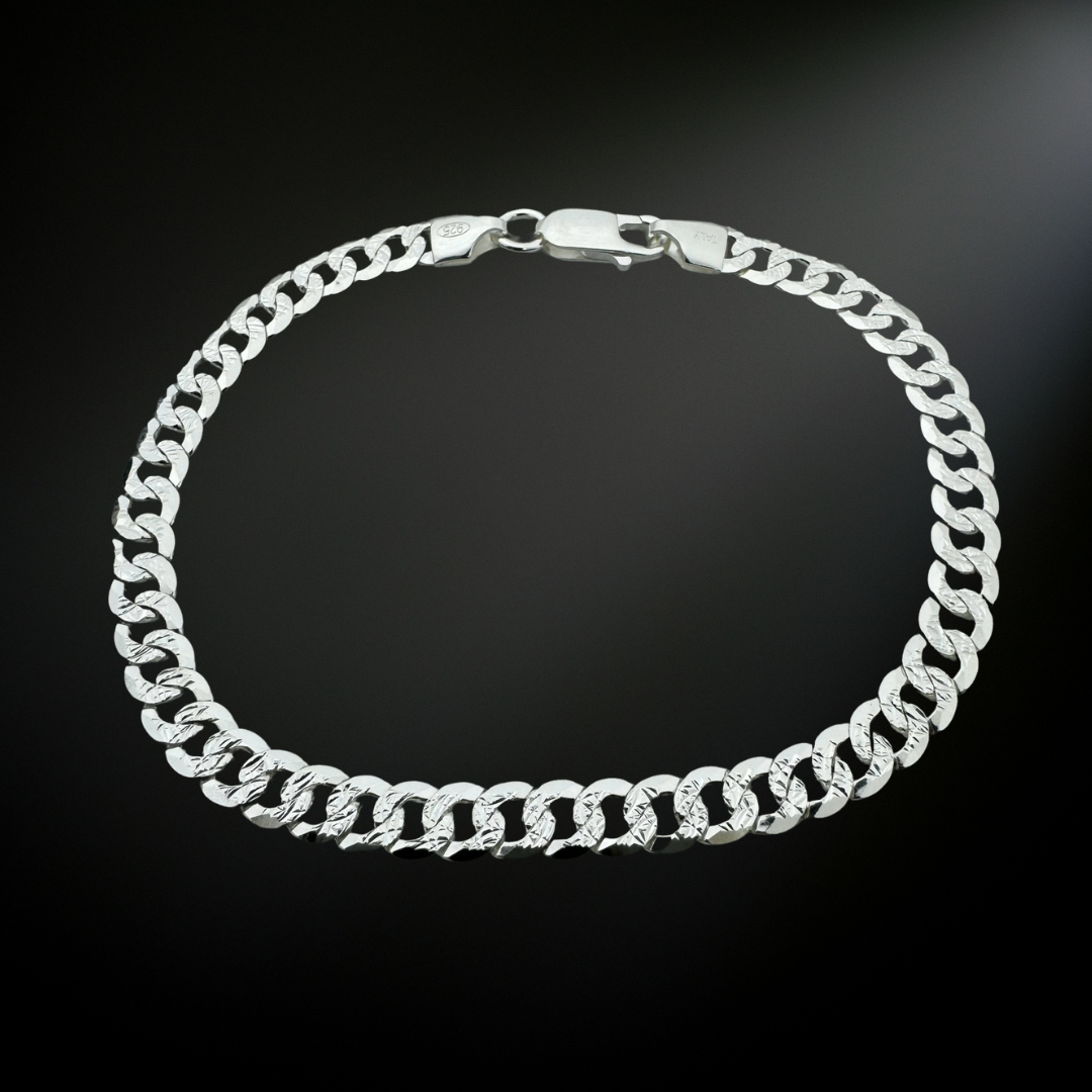 Curb Cuban Flat Chain Bracelet 0.6cm
