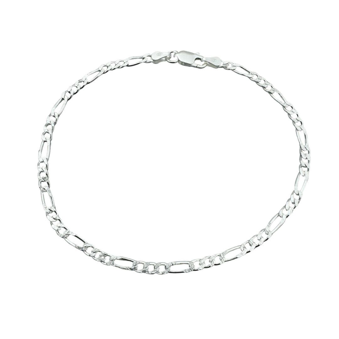 Figaro Chain - 925 Sterling Silver Bracelet