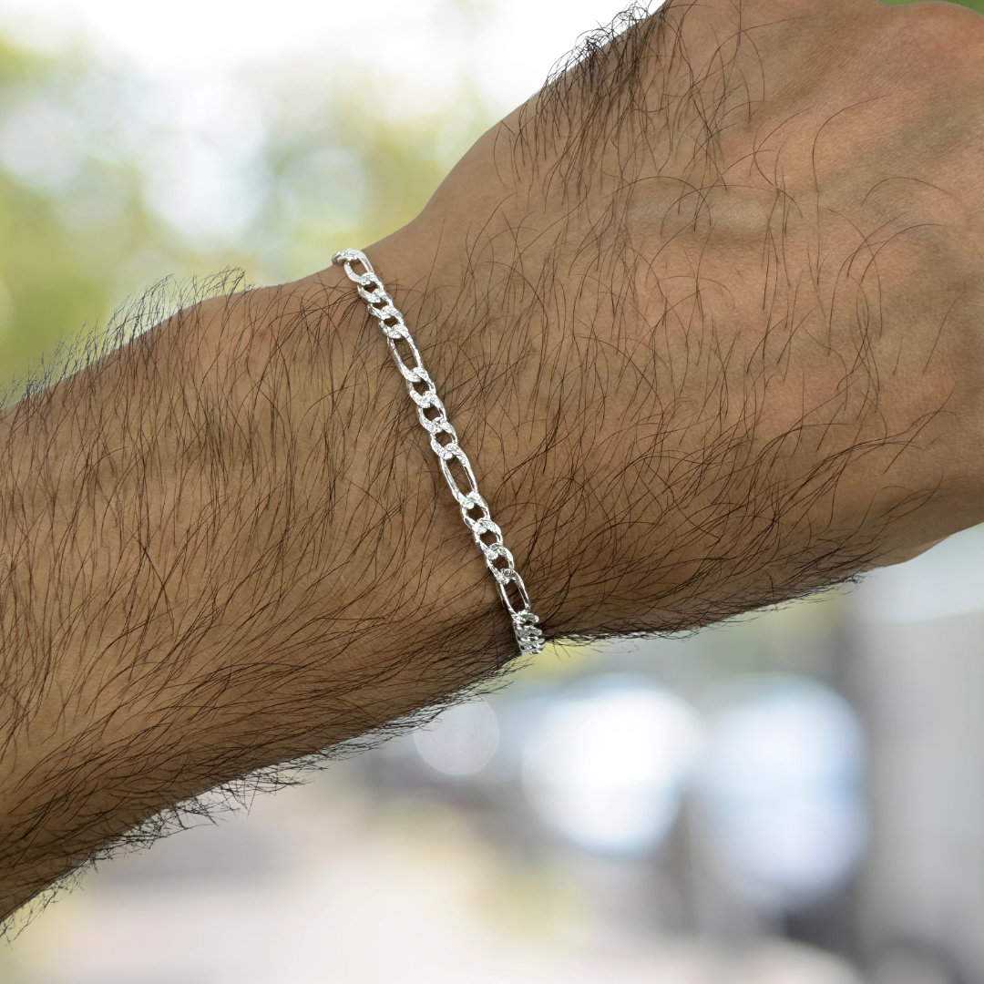 Figaro Chain - 925 Sterling Silver Bracelet