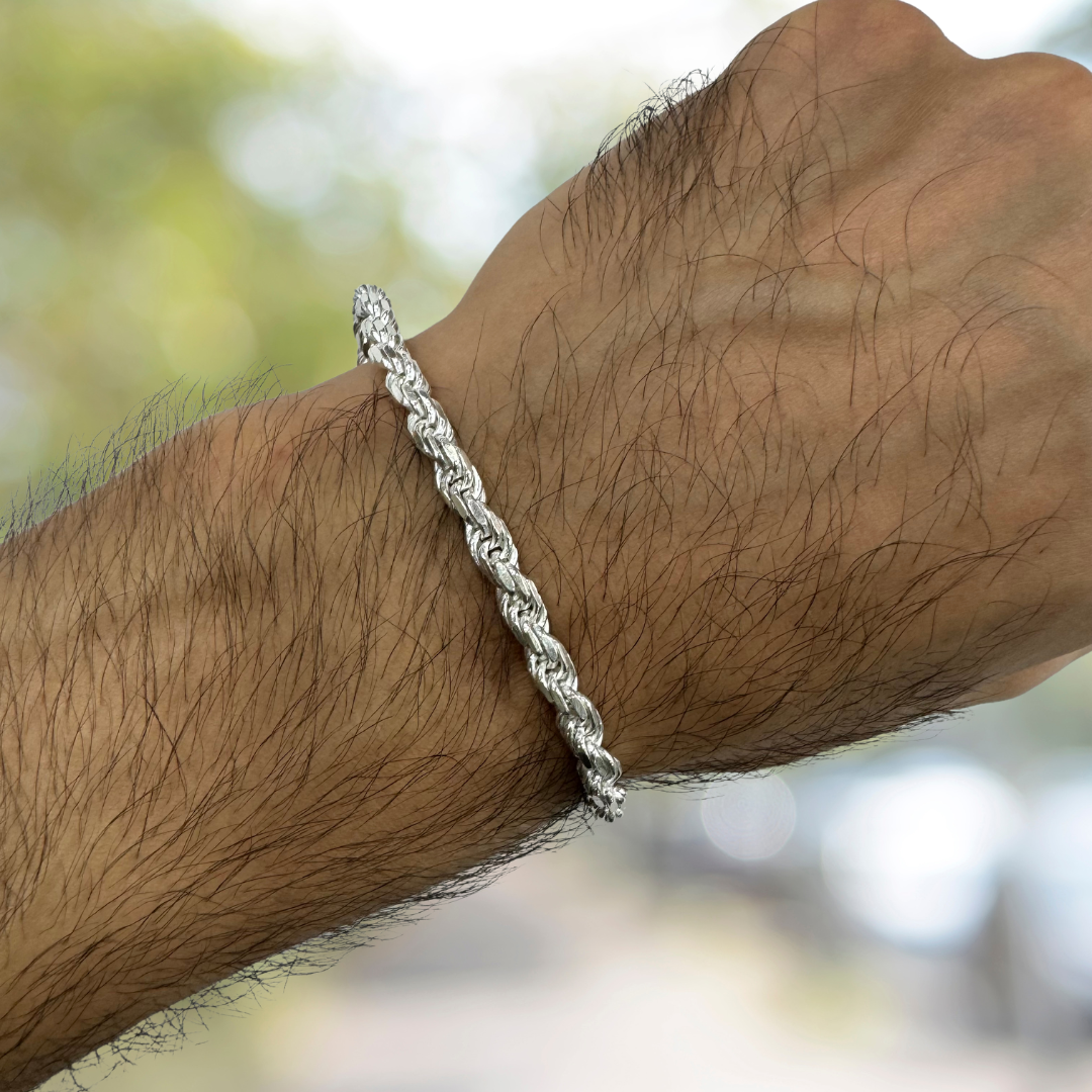Twisted Rope - 925 Sterling Silver Bracelet