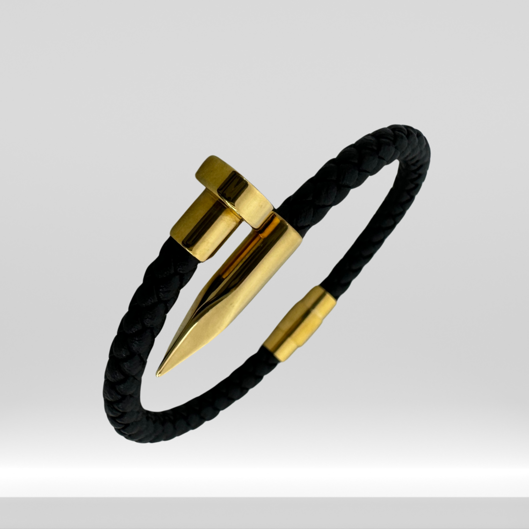 Nail Leather Bracelet