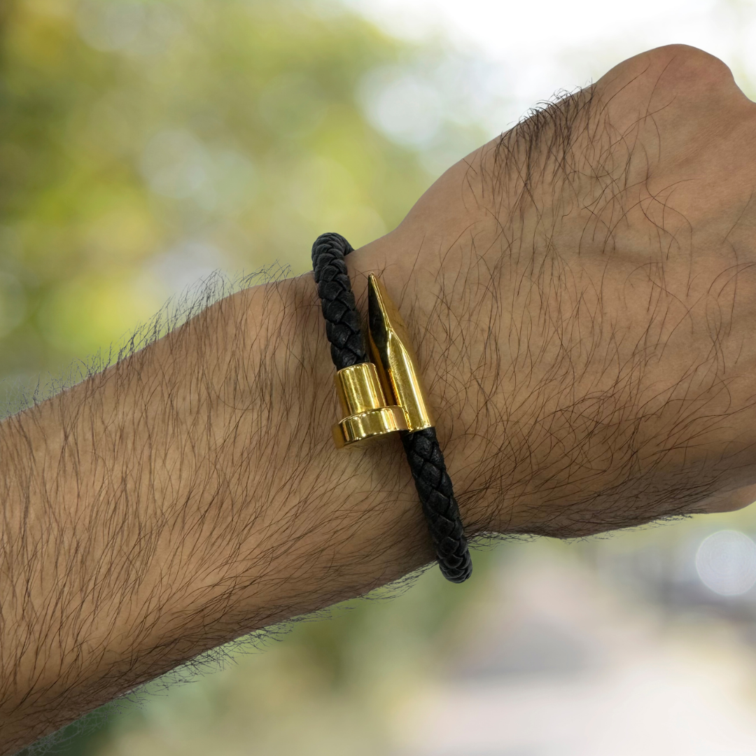 Nail Leather Bracelet