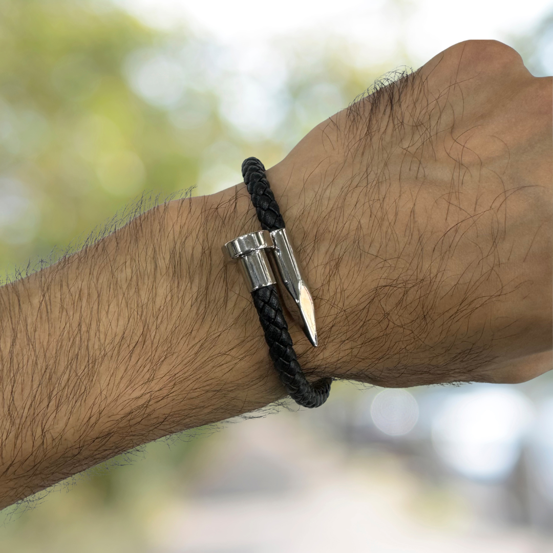 Nail Leather Bracelet