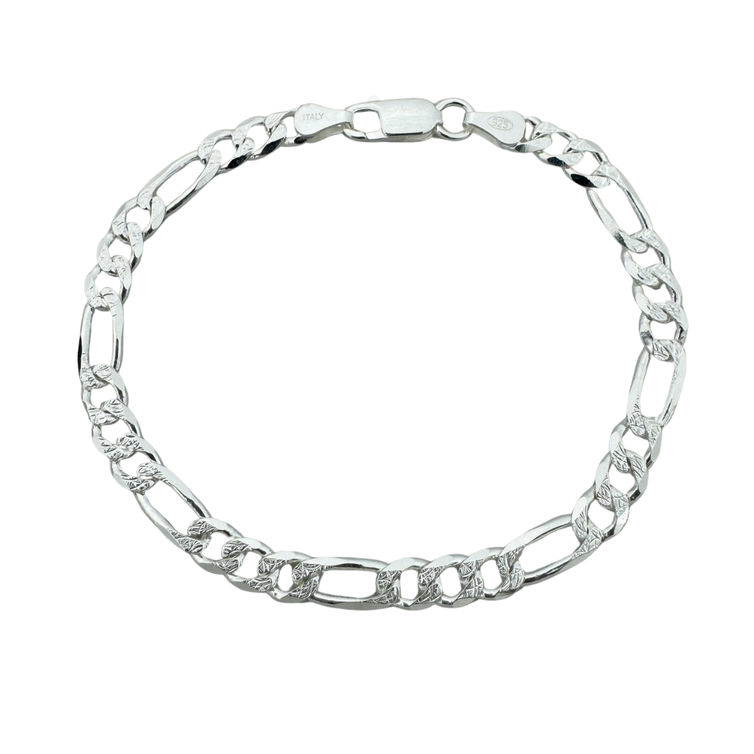 Figaro Chain - 925 Sterling Silver Bracelet