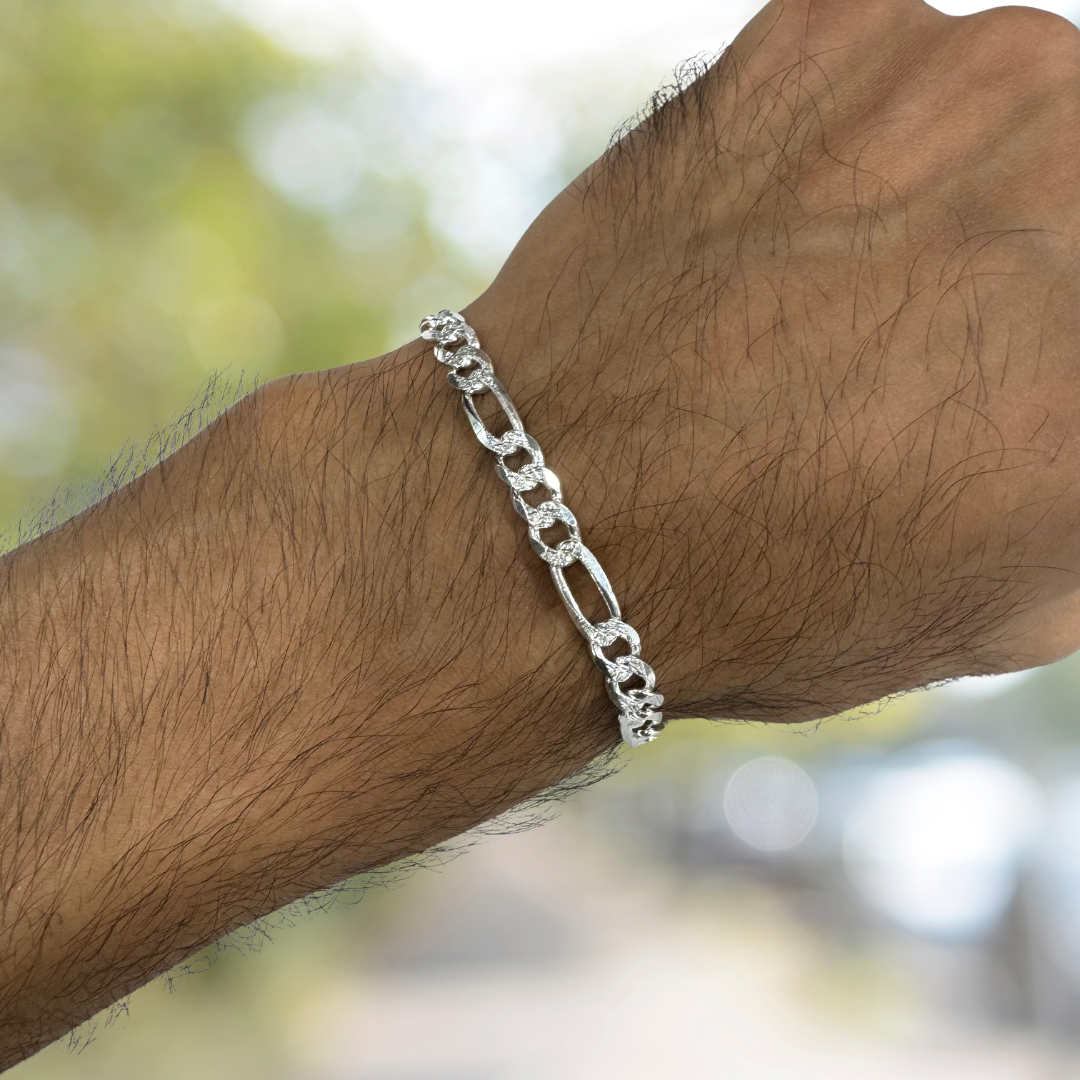 Figaro Chain - 925 Sterling Silver Bracelet