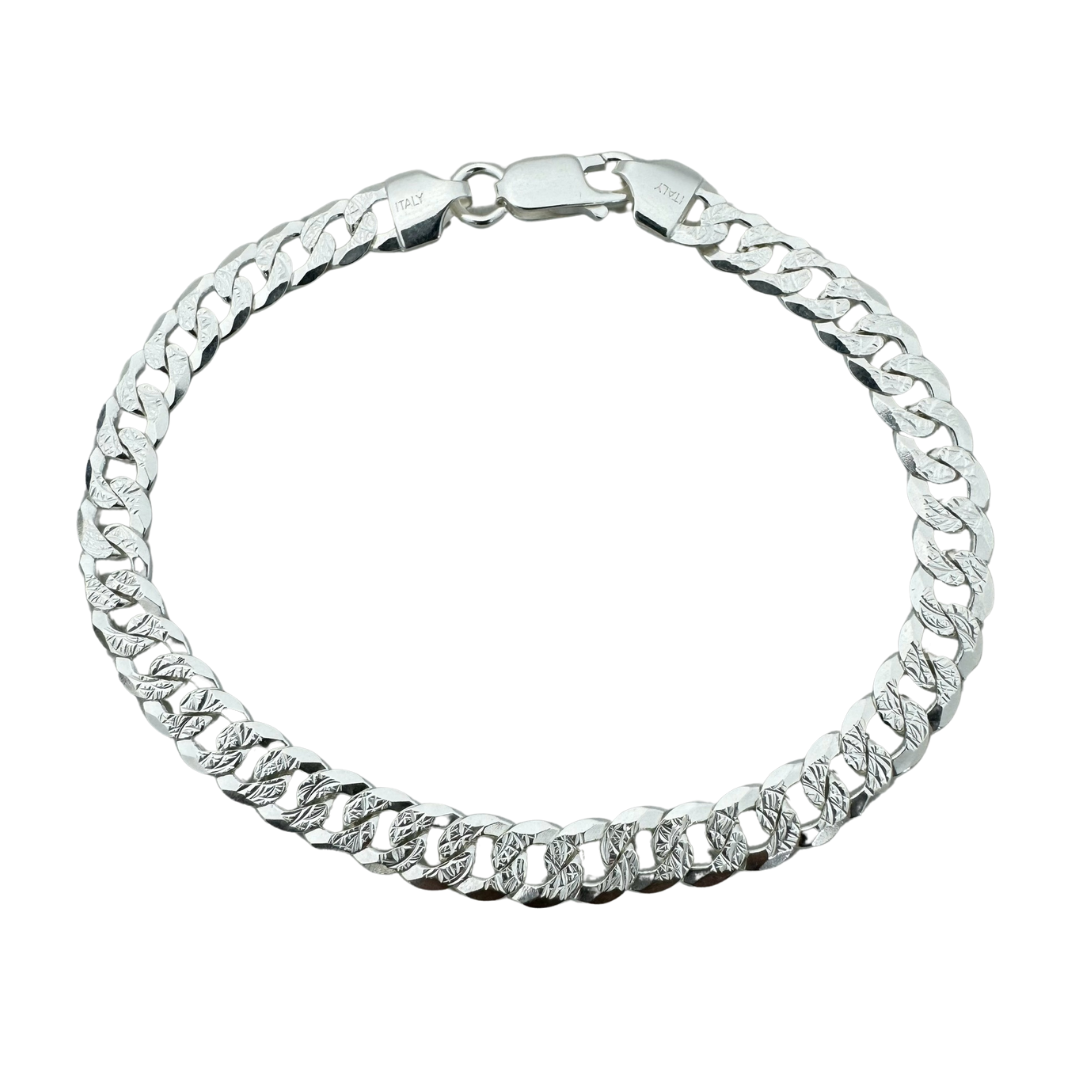Curb Cuban Flat Chain Bracelet 0.7cm